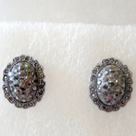 Macy's Jewelry Grey Pave Marcasite Pierced Earrings Poshmark